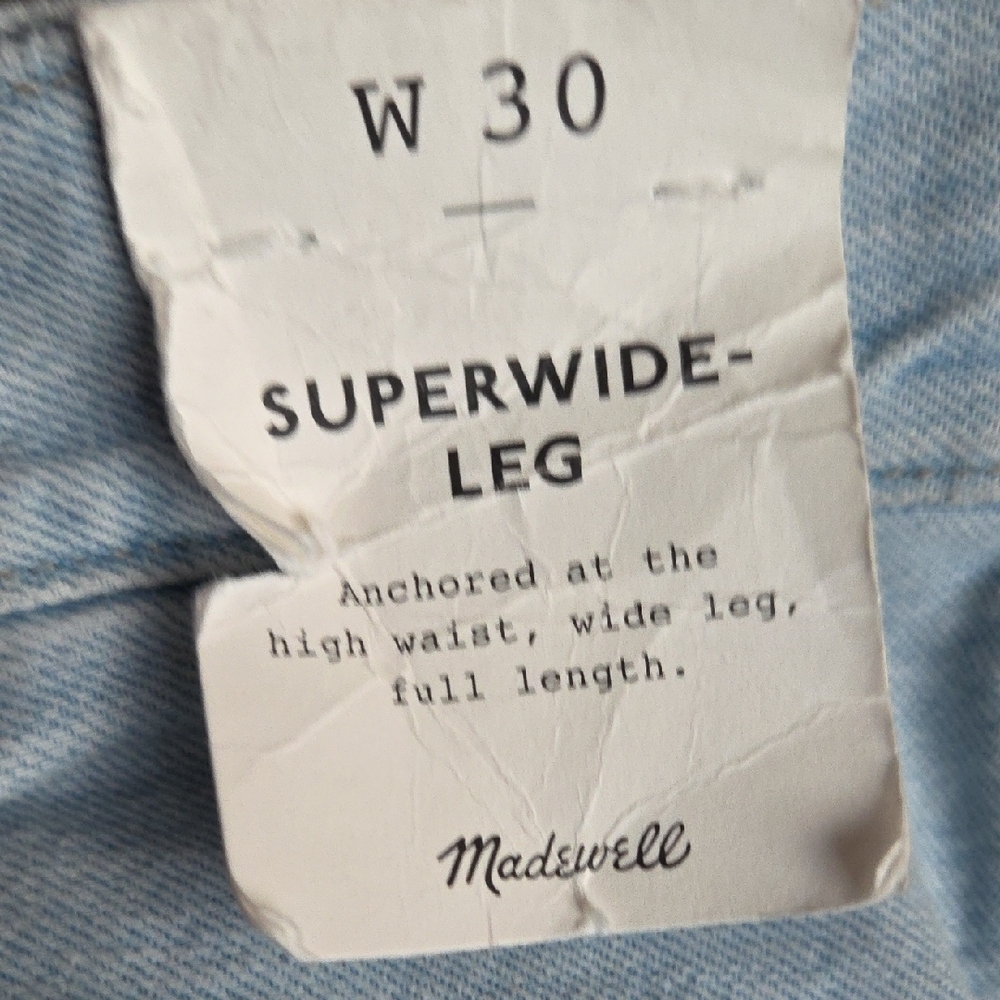 Madewell Super Wide Leg Light Blue Jeans - Picture 4 of 7